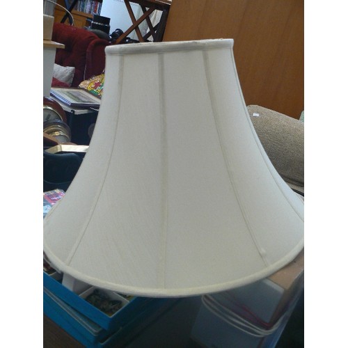 490 - LARGE CREAM LAMP SHADE.