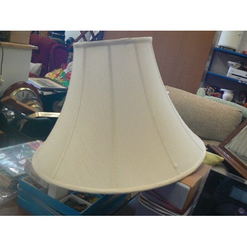 490 - LARGE CREAM LAMP SHADE.