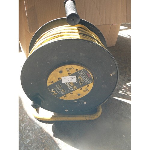 677 - 50 METER EXTENSION REEL. 4 SOCKET.