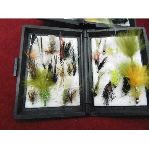 113 - FLY FISHING/TROUT FISHING FLIES. QUANTITY CONTAINED IN SMALL BOXES.