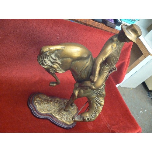 65 - BRASS REMMINGTON REPLICA 'THE OUTLAW' FIGURE