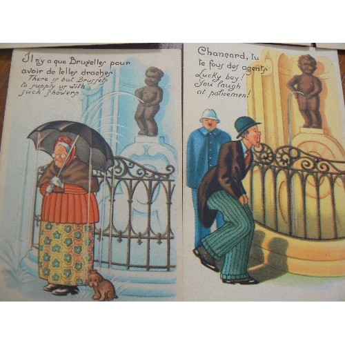 84 - 15 X 1940'S BELGIAN COMICAL MANNEKEN PIS BOY POSTCARDS
