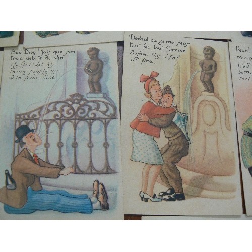 84 - 15 X 1940'S BELGIAN COMICAL MANNEKEN PIS BOY POSTCARDS