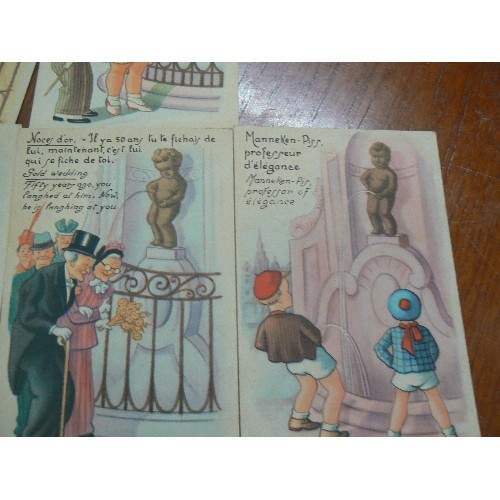 84 - 15 X 1940'S BELGIAN COMICAL MANNEKEN PIS BOY POSTCARDS