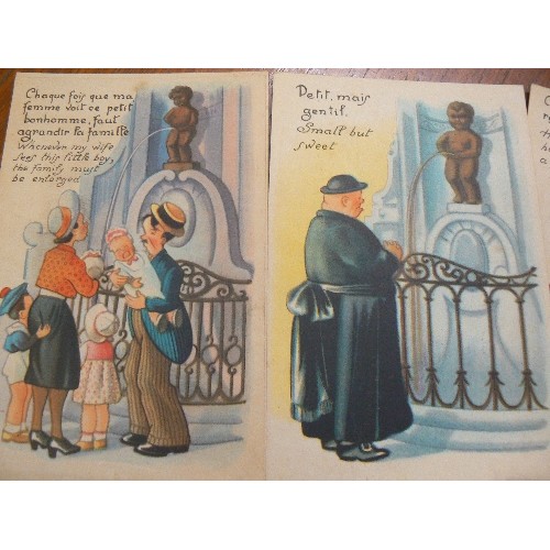 84 - 15 X 1940'S BELGIAN COMICAL MANNEKEN PIS BOY POSTCARDS