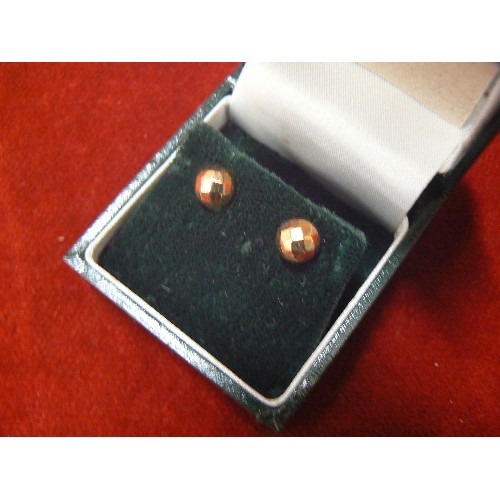 61 - A PAIR OF 9ct GOLD EARRINGS AS BALLS WEIGHT .88gr