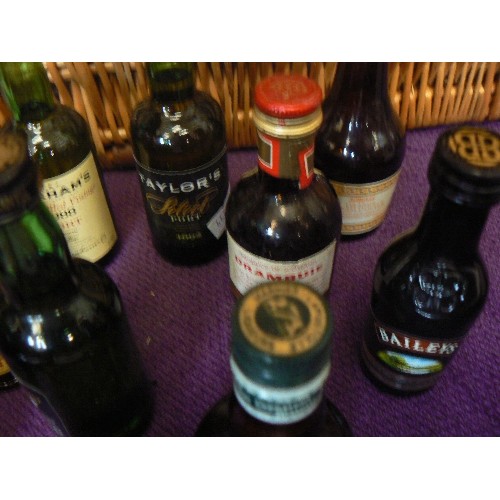 125 - COLLECTION OF 13 X DRINK MINIATURES. INC DRAMBUI, MALIBU, TAYLORS PORT ETC.