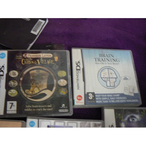 124 - NINTENDO DS, TOGETHER WITH 9 X GAMES.