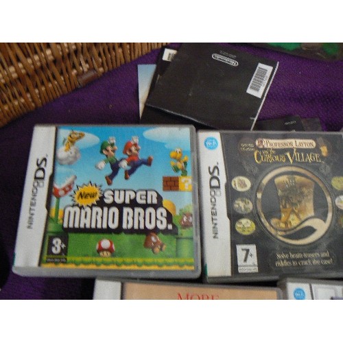 124 - NINTENDO DS, TOGETHER WITH 9 X GAMES.