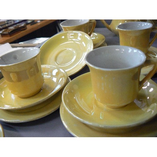 236 - VINTAGE YELLOW PEARLESCENT PART-TEA SET. UNMARKED.