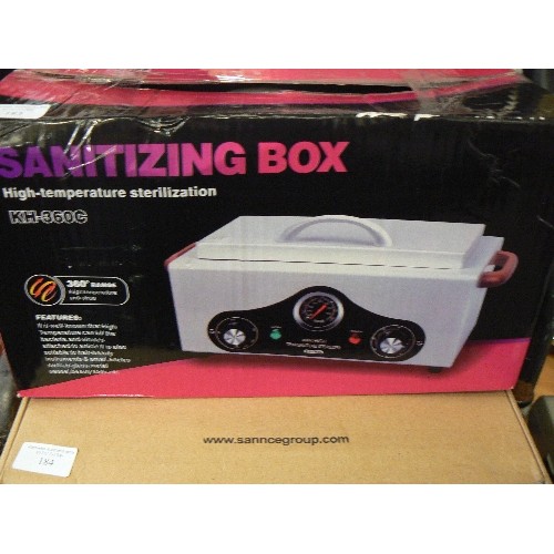 183 - SANITISING BOX FOR HAIR, BEAUTY, TATOOING ETC. KILLS BACTERIA AND VIRUSES AT HIGH TEMP.