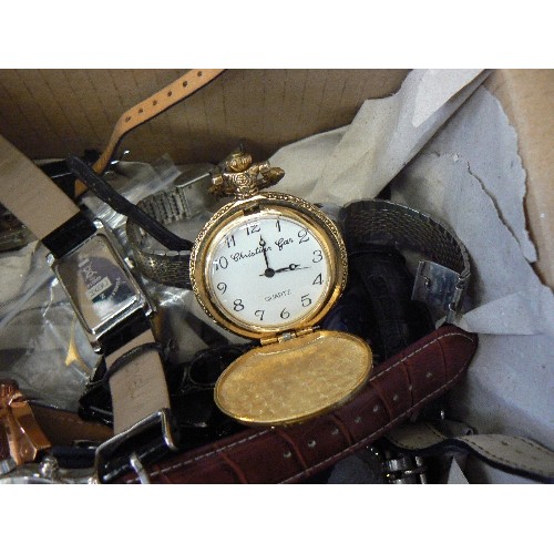 218 - QUANTITY OF MENS & WOMENS WATCHES. INC SEKONDA, DANIEL HECHTER, ARMANI, ZEON ETC