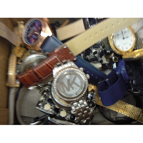 218 - QUANTITY OF MENS & WOMENS WATCHES. INC SEKONDA, DANIEL HECHTER, ARMANI, ZEON ETC