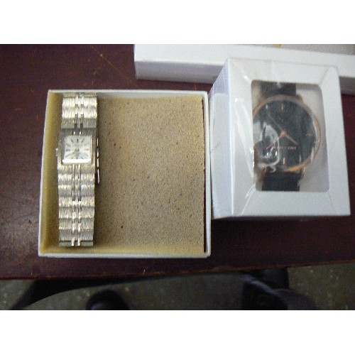 218 - QUANTITY OF MENS & WOMENS WATCHES. INC SEKONDA, DANIEL HECHTER, ARMANI, ZEON ETC