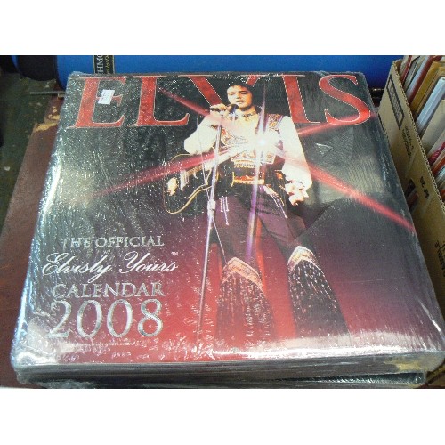 207 - APPROX 50 X OFFICIAL ELVIS UNUSED CALENDARS. 2000, 2005, 2009, 2007, 2008 SEVERAL OF EACH YEAR.