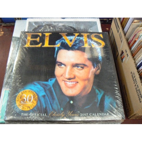 207 - APPROX 50 X OFFICIAL ELVIS UNUSED CALENDARS. 2000, 2005, 2009, 2007, 2008 SEVERAL OF EACH YEAR.