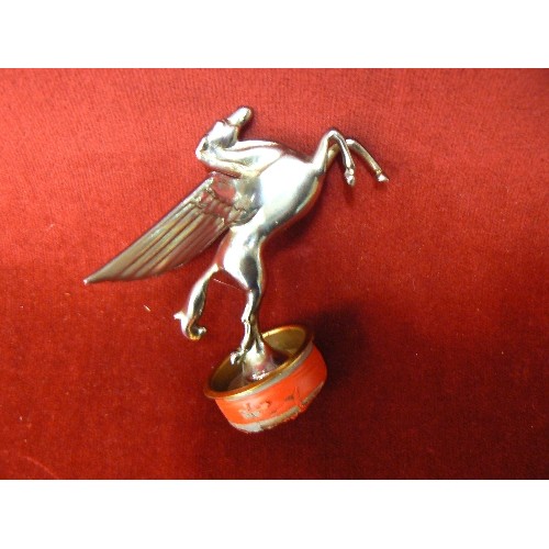 2 - A VINTAGE PEGASUS CAR MASCOT CHROME ON BRASS