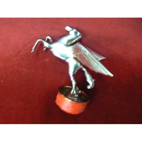 2 - A VINTAGE PEGASUS CAR MASCOT CHROME ON BRASS