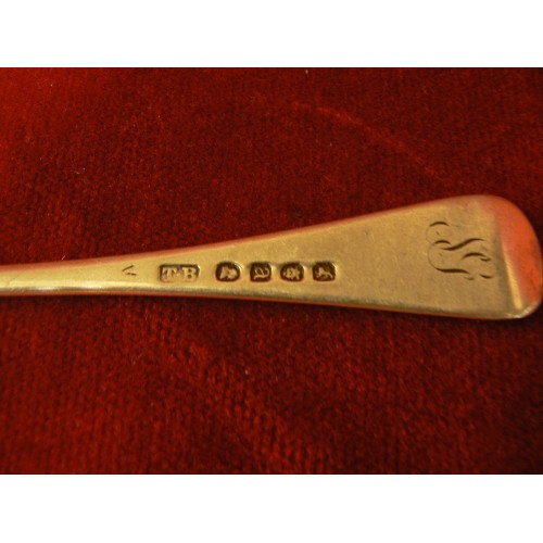 63 - 2 GEORGIAN SILVER FORKS AND A LARGE SERVING SPOON THE FORKS LONDON BY THOMAS WILKES BAKER 1816. THE ... 