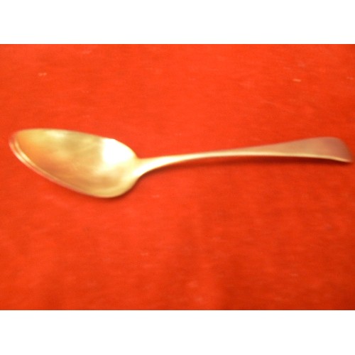 63 - 2 GEORGIAN SILVER FORKS AND A LARGE SERVING SPOON THE FORKS LONDON BY THOMAS WILKES BAKER 1816. THE ... 