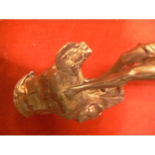 73A - A FRENCH SPELTER STATUE IN BRONZE FINISH