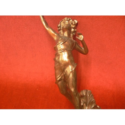 73A - A FRENCH SPELTER STATUE IN BRONZE FINISH