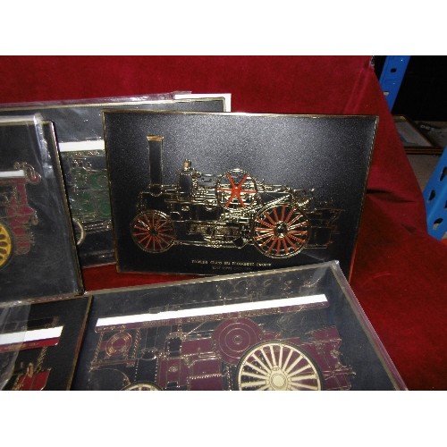 182 - SET OF 5 X STEAM ENGINE WALL PLAQUES BY JOHN CRAWLEY LTD.