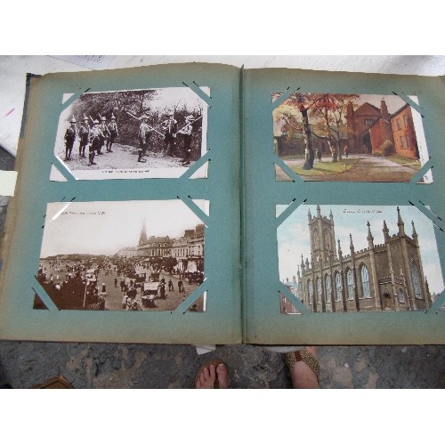 118 - QUANTITY OF LOVELY OLD POSTCARDS DISPLAYED IN A POSTCARD ALBUM. INCLUDES PERSONAL GREETING CARDS AND... 