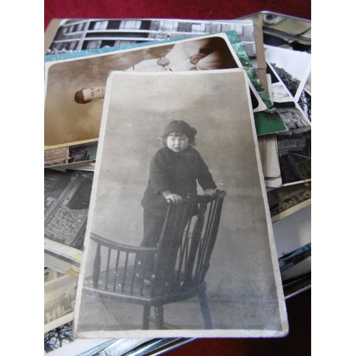 119 - BOX OF LOVELY OLD SEPIA PORTRAITS & PHOTOGRAPHS. MOST ARE BOARD-BACKED & PROFESSIONALLY TAKEN.