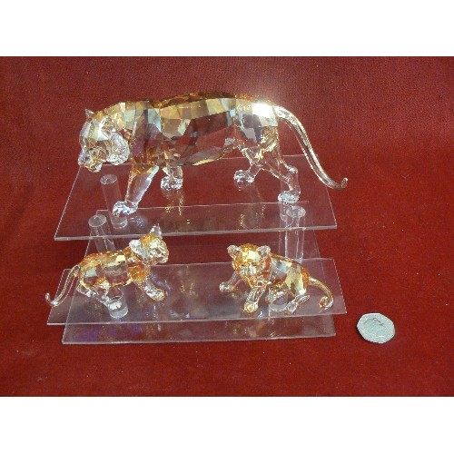 33 - Swarovski crystal SCS Annual Edition 2010 Tiger set MIB #1003148 With Cubs RARE Swarovski Crystal 20... 