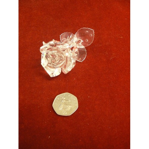 31 - BEAUTIFUL RETIRED RARE SWAROVSKI CRYSTAL FLOWER ROSE 174956 BOXED WITH CERT