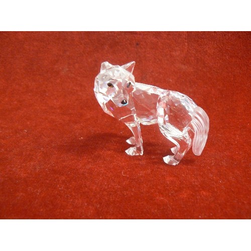 42 - SWAROVSKI CRYSTAL RED RIDING HOOD FAIRYTALE WOLF FIGURINE 207549 SLIGHT CHIP TO ONE EAR