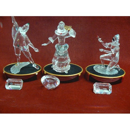 1 - COMPLETE SET OF SWAROVSKI CRYSTAL MASQUERADE / COLUMBINE A.7400 NR 200000 /HARLEQUIN A 7400 NR 20010... 