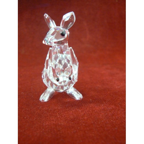 54 - SWAROVSKI CRYSTAL KANGAROO WITH BABY JOEY FIGURINE 181756