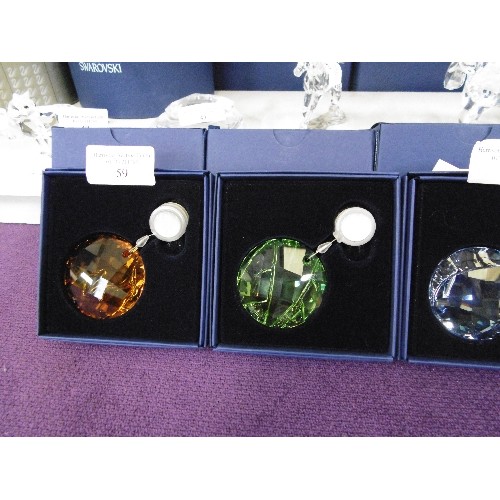 59 - 3 RARE Swarovski Crystal SCS 2010 EARTH BROWN GREEN BLUE WINDOW ORNAMENT 1003284 Mint Boxed