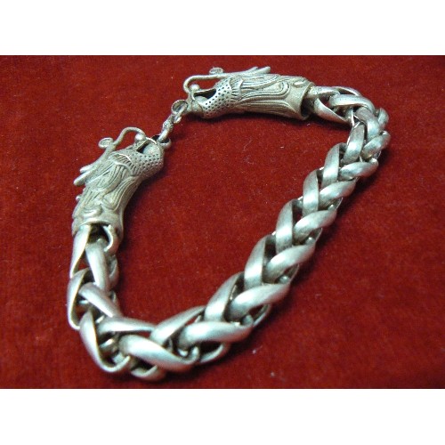 90 - 3 SILVER METAL CHINESE BRACELETS