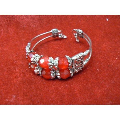 90 - 3 SILVER METAL CHINESE BRACELETS