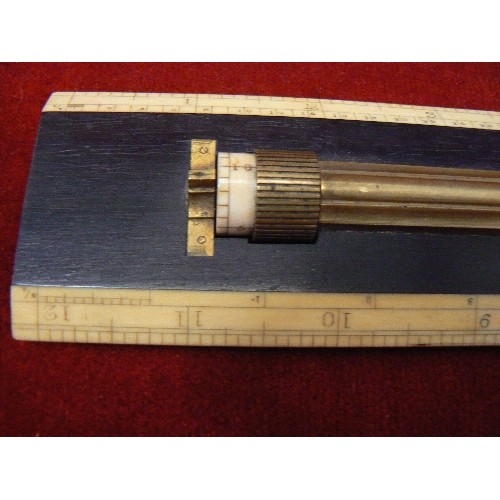 94 - Vintage Rolling Rule, English, Brass, Scientific Instrument, Navigation,