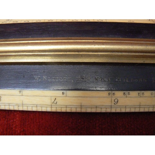 94 - Vintage Rolling Rule, English, Brass, Scientific Instrument, Navigation,