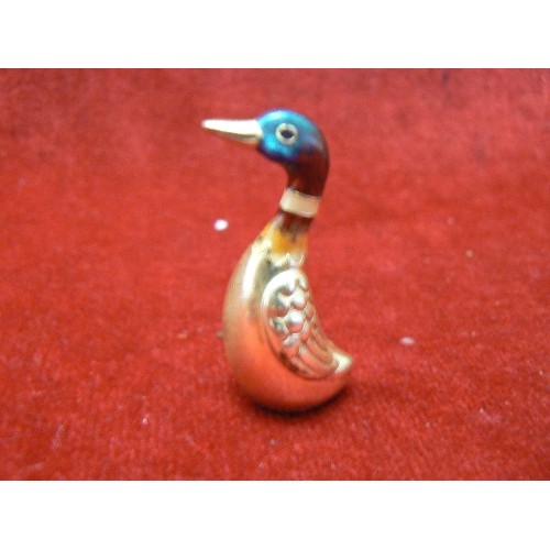 98 - COLLECTION OF HOLLOW SILVER ENAMELLED ANIMALS FAWN. CAT DUCK AND FROG HIGHT