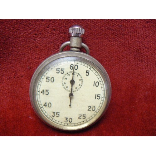 138 - VINTAGE BRITISH ARMY STOPWATCH CROWS FOOT PATT 3 NUMBER 10976 NEEDS T L C  PLUS AN OTHER STOP WATCH