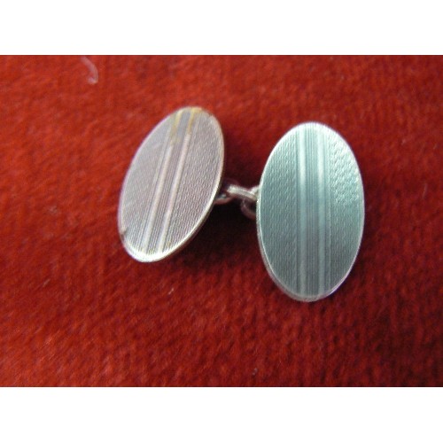 71E - VINTAGE PAIR OF SILVER CUFFLINKS BIRMINGHAM 1950