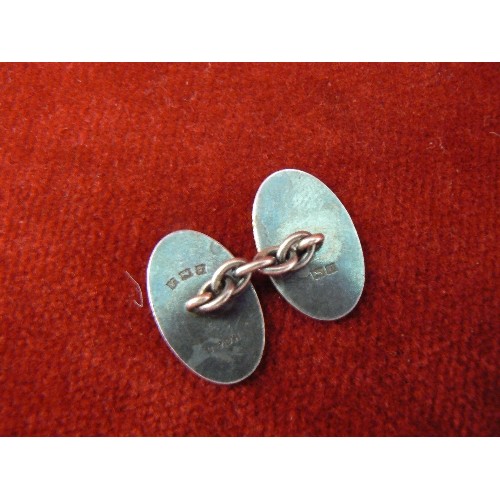 71E - VINTAGE PAIR OF SILVER CUFFLINKS BIRMINGHAM 1950