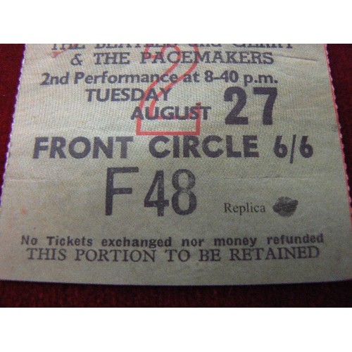 71V - A VERY EARLY (1963) CONCERT TICKET FOR BEATLES AND GERRY AND THE PACEMAKERS AT THE ODEON SOUTHPORT T... 