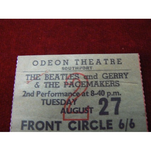 71V - A VERY EARLY (1963) CONCERT TICKET FOR BEATLES AND GERRY AND THE PACEMAKERS AT THE ODEON SOUTHPORT T... 