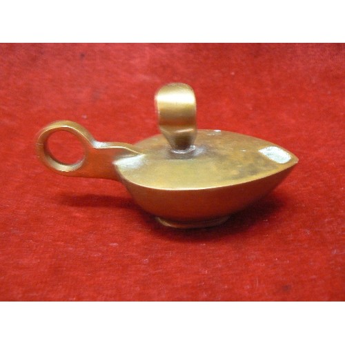 71W - A MODEL OF A LETTER WAX LAMP SOLID BRASS