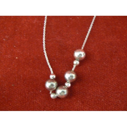 79 - VINTAGE SOLID SILVER NECKLACE WITH SILVER BALLS MARK 925