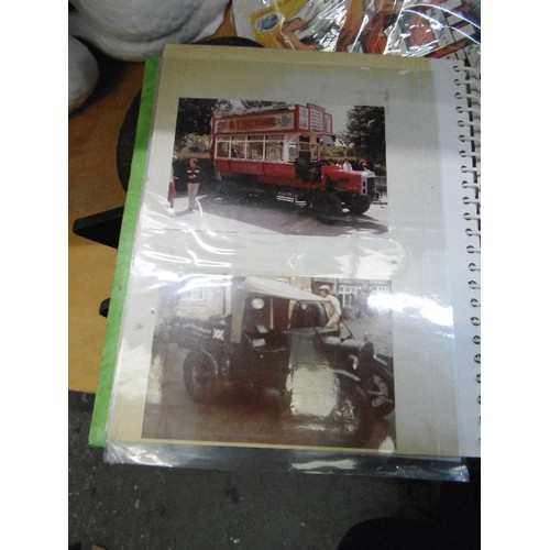 70 - INTERESTING VINTAGE PHOTOGRAPHS OF BUSES, PLANES, CLASSIC CARS ETC ETC, CONTAINED IN AN ALBUM.