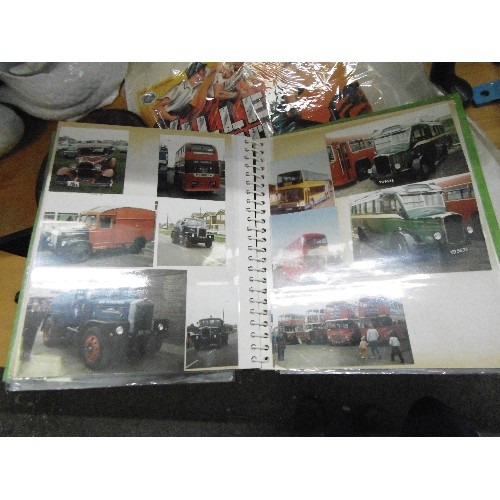 70 - INTERESTING VINTAGE PHOTOGRAPHS OF BUSES, PLANES, CLASSIC CARS ETC ETC, CONTAINED IN AN ALBUM.