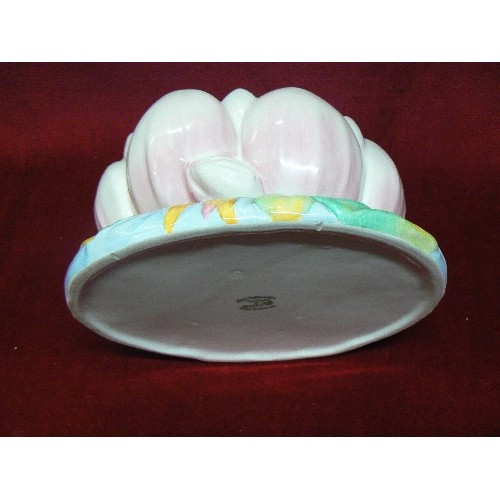 75 - CLARICE CLIFF LOTUS FLOATING BOWL WITH PINK LOTUS PETALS. THE MARKS ARE ROYAL STAFFORDSHIRE  CERAMIC... 